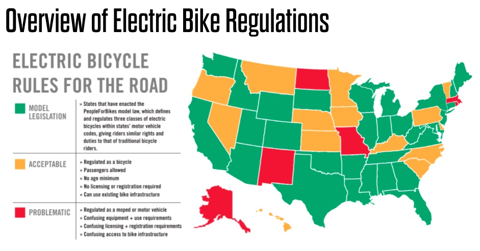 Map of US EBike Regulations